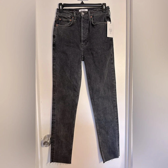 NWT RE/DONE 90's Orginals Ultra High Rise Skinny in Stoned Noir 26 - Picture 5 of 11